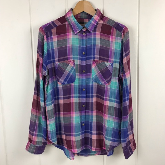 American Eagle Outfitters Tops - American Eagle Vintage Boyfriend Plaid Flannel Med